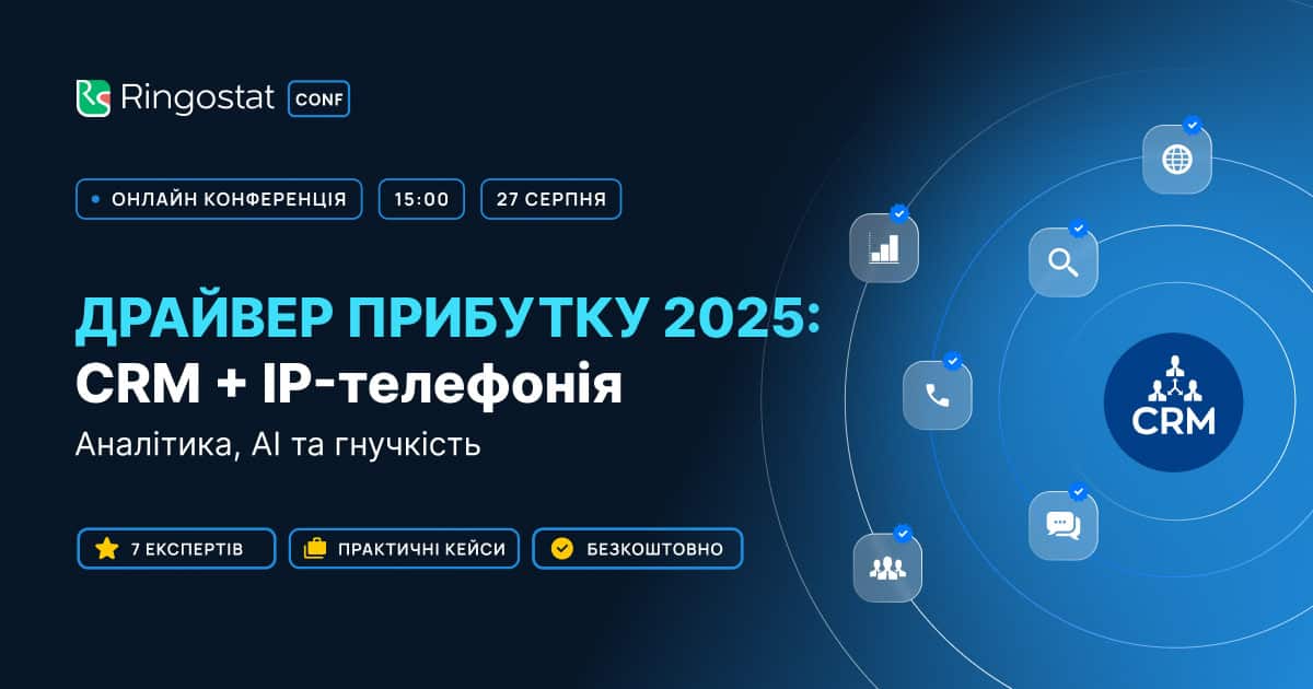 Драйвер прибутку 2025: CRM + IP-телефонія. Аналітика, AI, гнучкість